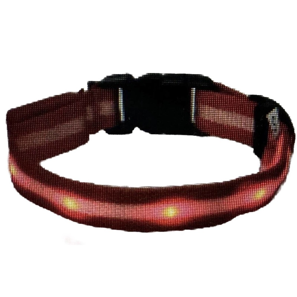 Dog LED Collar Blinking Night Flashing Light Up Glow Adjustable Pet Safety